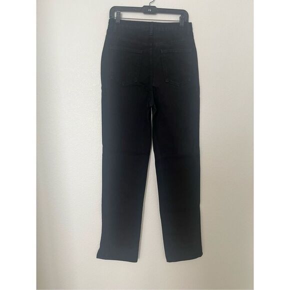 Pretty Little Thing Black Straight Leg Split Hem Jeans NEW NWT - Picture 9 of 10